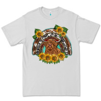 Dove Grey scottish calf sunflowers rainbow Premium Tee - BarkalooDesign