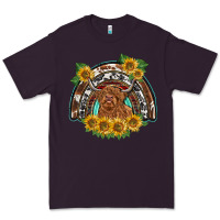 Plum scottish calf sunflowers rainbow Premium Tee - BarkalooDesign