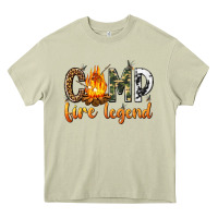 Mossy camp fire legend with fire Heavy Core Tee - texasbilliewilder