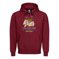 Burgundy a well read woman is a dangerous creature Zipper Hoodie - MaliasSmallBusiness