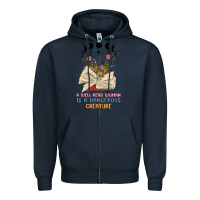Navy a well read woman is a dangerous creature Zipper Hoodie - MaliasSmallBusiness