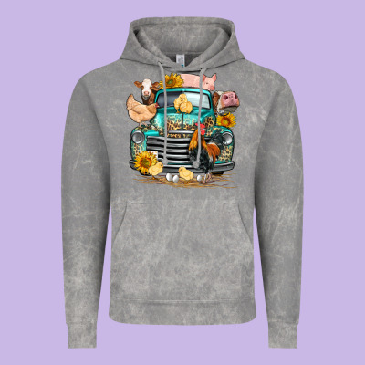 Farm Truck Farm Animals Vintage Hoodie Designed By Fadigitalartstudio