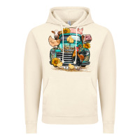 Vintage Artic farm truck farm animals Vintage Hoodie - FaDigitalArtStudio