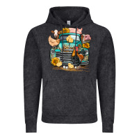 Vintage Black farm truck farm animals Vintage Hoodie - FaDigitalArtStudio