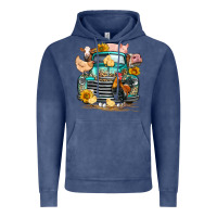 Vintage Denim farm truck farm animals Vintage Hoodie - FaDigitalArtStudio