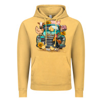 Vintage Mustard farm truck farm animals Vintage Hoodie - FaDigitalArtStudio