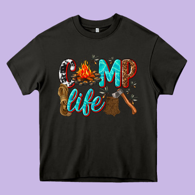 Camp Life Heavy Core Tee Designed By Texasbilliewilder