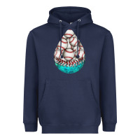 Navy baseball and western roses teardrop  8 Heavyweight Hoodie - BundleAndBundleShop