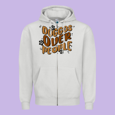 Doggos Over People Zipper Hoodie Designed By Maliassmallbusiness