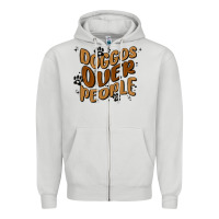 Dove Grey doggos over people Zipper Hoodie - MaliasSmallBusiness