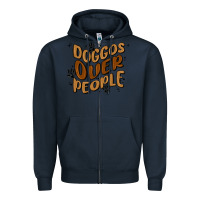 Navy doggos over people Zipper Hoodie - MaliasSmallBusiness