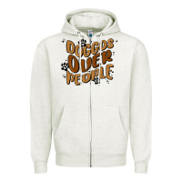 Oatmeal Heather doggos over people Zipper Hoodie - MaliasSmallBusiness