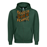 Sports Green doggos over people Zipper Hoodie - MaliasSmallBusiness