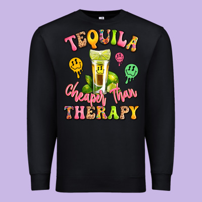 Tequila Cheaper Than Therapy Premium Sweatshirt Designed By Lillyallendesigns