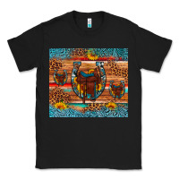 Black saddle horseshoe leopard sunflower Classic Tee - Artiststas