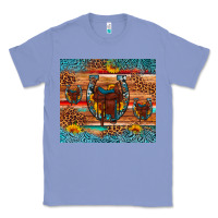 Colony Blue saddle horseshoe leopard sunflower Classic Tee - Artiststas