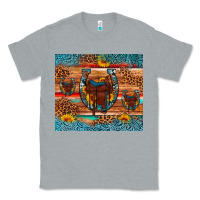 Heather Grey saddle horseshoe leopard sunflower Classic Tee - Artiststas