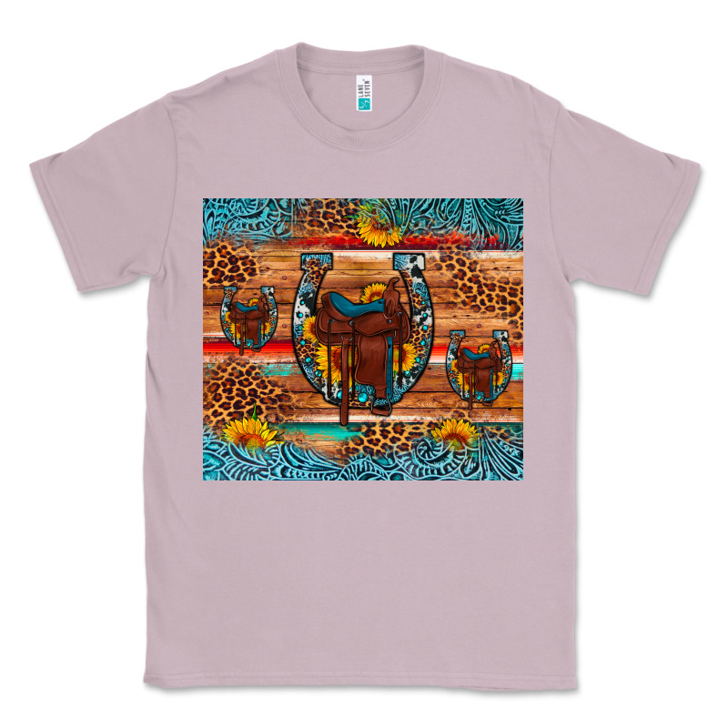 Saddle Horseshoe Leopard Sunflower Classic Tee by Artiststas | Teevron