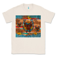 Natural saddle horseshoe leopard sunflower Classic Tee - Artiststas