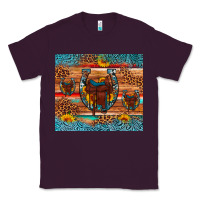 Plum saddle horseshoe leopard sunflower Classic Tee - Artiststas