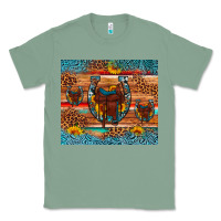 Sage saddle horseshoe leopard sunflower Classic Tee - Artiststas