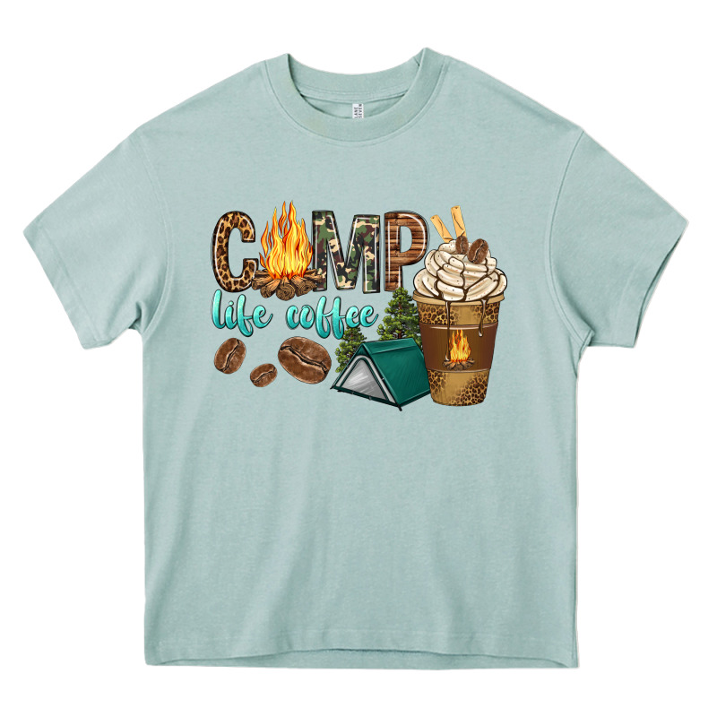Camp Life Coffee With Coffee Cup Heavy Core Tee by texasbilliewilder | Teevron