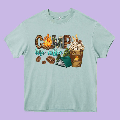 Camp Life Coffee With Coffee Cup Heavy Core Tee Designed By Texasbilliewilder