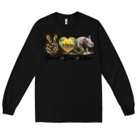 Black peace love rhino Long Sleeve Tee - LillyAllenDesigns