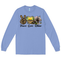 Colony Blue peace love rhino Long Sleeve Tee - LillyAllenDesigns