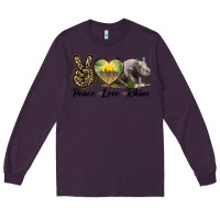 Plum peace love rhino Long Sleeve Tee - LillyAllenDesigns
