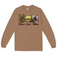 Toasted Coconut peace love rhino Long Sleeve Tee - LillyAllenDesigns