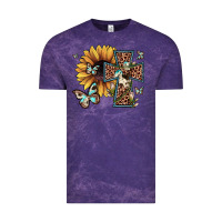 Cloud Purple leopard cross sunflower butterfly Vintage Tee - JahusDesignShop