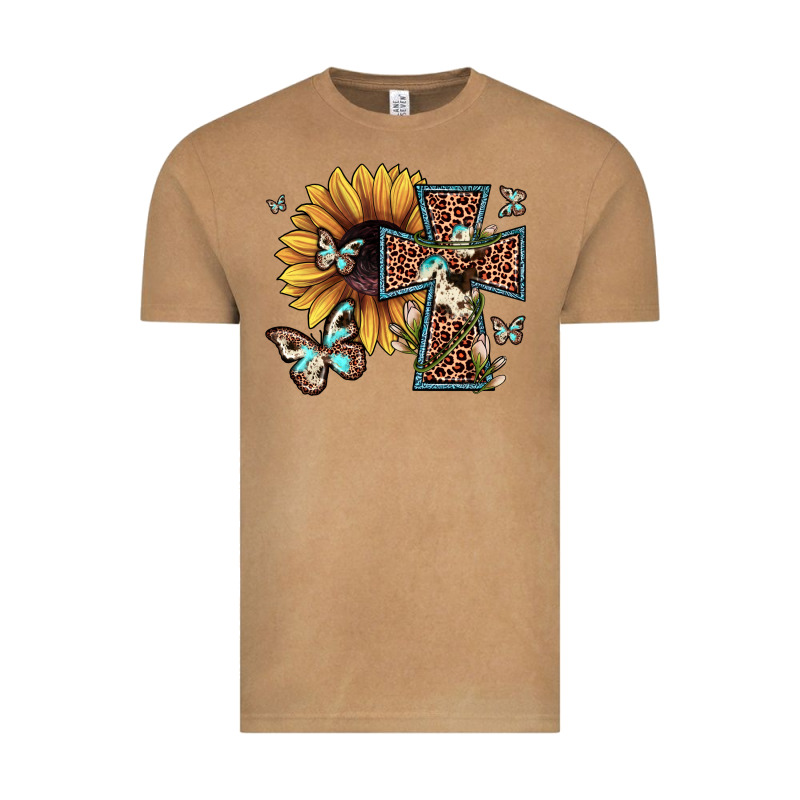 Leopard Cross Sunflower Butterfly Vintage Tee by JahusDesignShop | Teevron