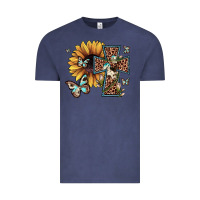 Vintage Denim leopard cross sunflower butterfly Vintage Tee - JahusDesignShop