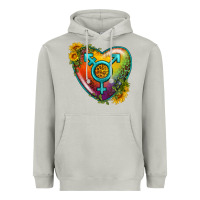 Moon Dust Lgbtq Heart With Sunflower Heavyweight Hoodie - BundleAndBundleShop