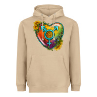 Mushroom Lgbtq Heart With Sunflower Heavyweight Hoodie - BundleAndBundleShop