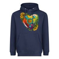 Lgbtq Heart With Sunflower Heavyweight Hoodie | Teevron