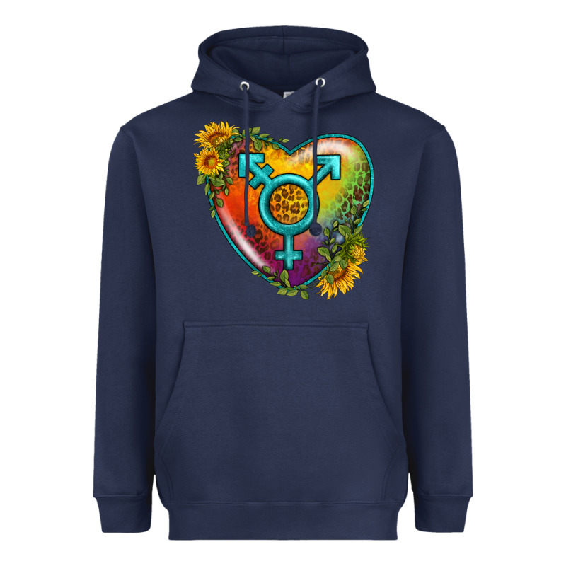 Lgbtq Heart With Sunflower Heavyweight Hoodie by BundleAndBundleShop | Teevron