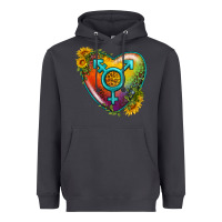 Smoke Lgbtq Heart With Sunflower Heavyweight Hoodie - BundleAndBundleShop