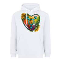 White Lgbtq Heart With Sunflower Heavyweight Hoodie - BundleAndBundleShop