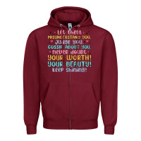 Burgundy let them Zipper Hoodie - MaliasSmallBusiness