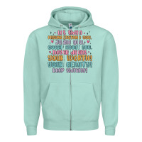 Seafoam let them Zipper Hoodie - MaliasSmallBusiness