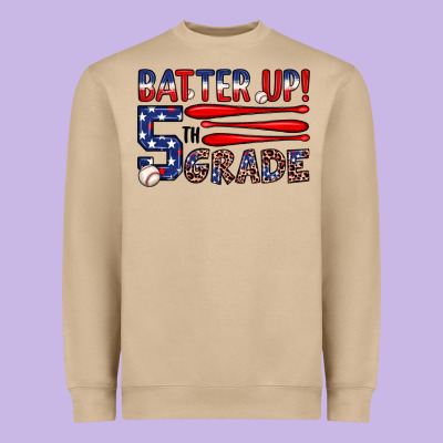 Batter Up 5th Grade Heavyweight Sweatshirt Designed By Jahusdesignshop