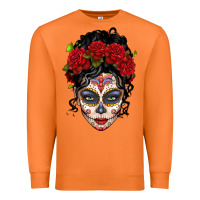 Carrot mexican sugar skull messy bun woman Premium Sweatshirt - LillyAllenDesigns
