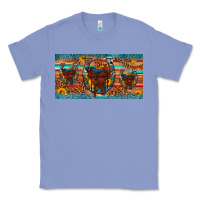 Colony Blue saddle horseshoe  sunflower leopard license plate Classic Tee - Artiststas