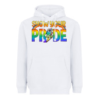 White Lgbtq Show Your Pride With Rainbow Heavyweight Hoodie - BundleAndBundleShop