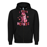 Black i steal hearts Zipper Hoodie - MaliasSmallBusiness