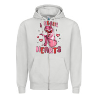 Dove Grey i steal hearts Zipper Hoodie - MaliasSmallBusiness
