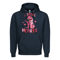 Navy i steal hearts Zipper Hoodie - MaliasSmallBusiness