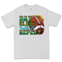 Dove Grey eat sleep football repeat Premium Tee - texasbilliewilder